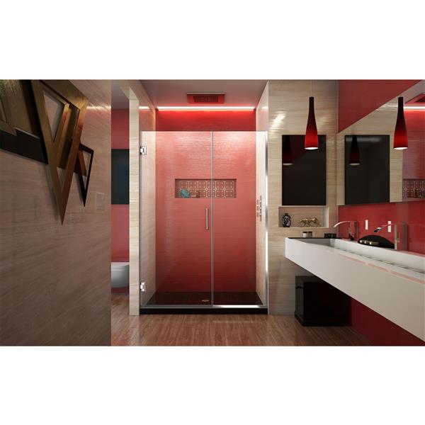 Porte de douche sans cadre Unidoor Plus de DreamLine, 47.5 po x 72 po, chrome