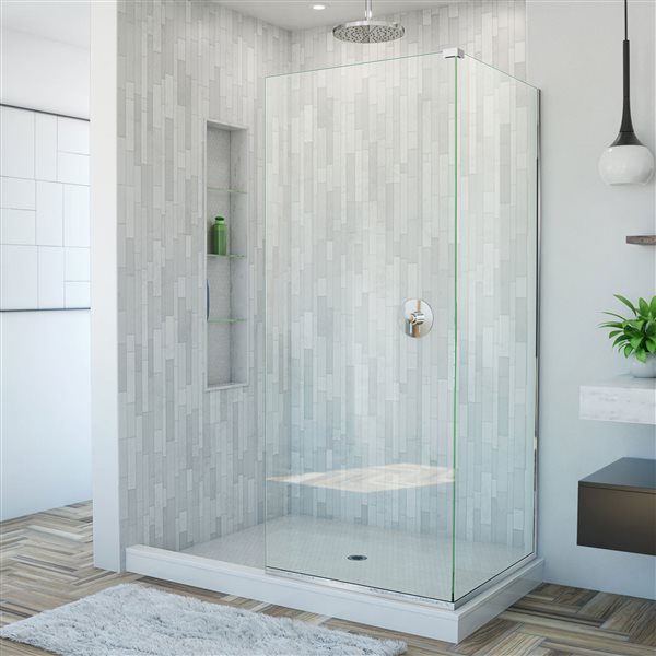 DreamLine Linea Alcove Shower Door - 34-in - Chrome