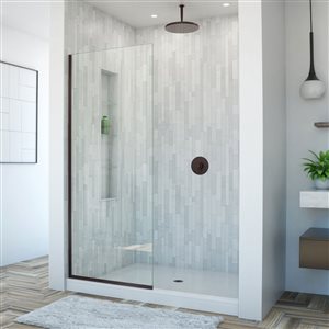 DreamLine Linea Shower Door - Clear Glass - 30-in - Oil Rubbed Bronze