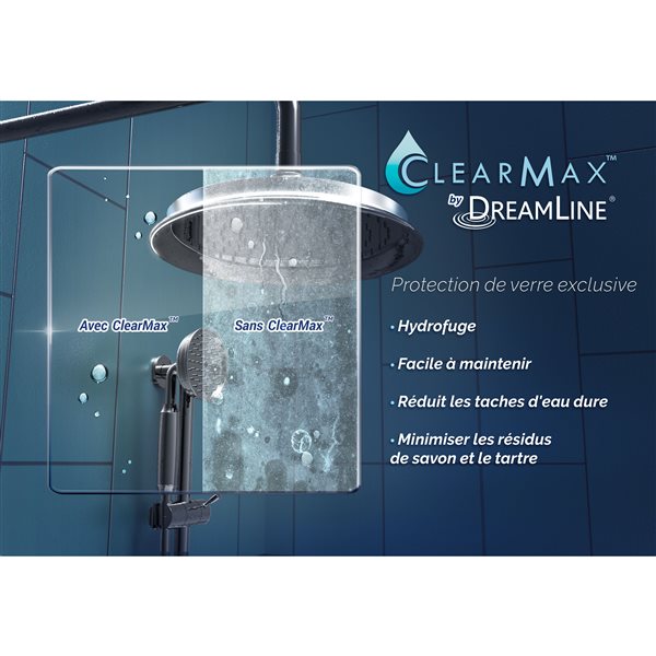 DreamLine Linea Shower Door - Clear Glass - 30-in - Satin Black
