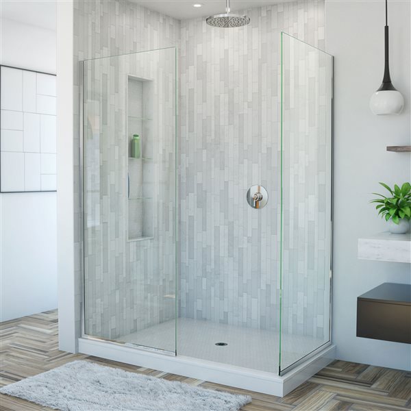DreamLine Linea Shower Door - Alcove Installation - 34-in - Chrome