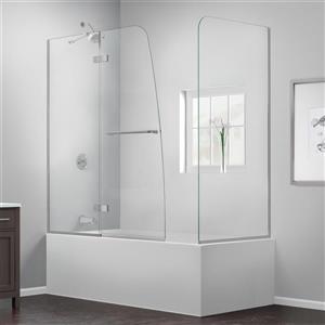 DreamLine Aqua Ultra Bathtub Door - Standard Installation - 57-in - Brushed Nickel