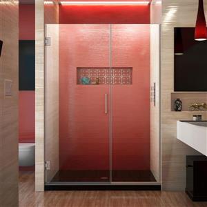 Porte de douche sans cadre Unidoor Plus de DreamLine, 47.5 po x 72 po, nickel brossé