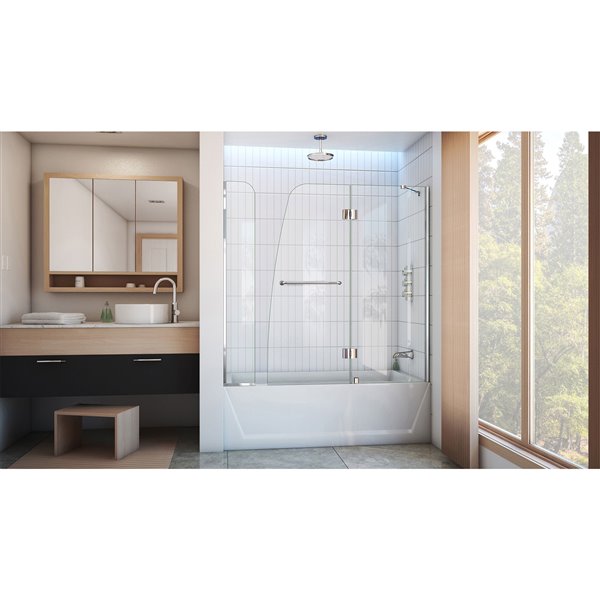 DreamLine Aqua Bathtub Door - Alcove Installation - 56-in - Chrome