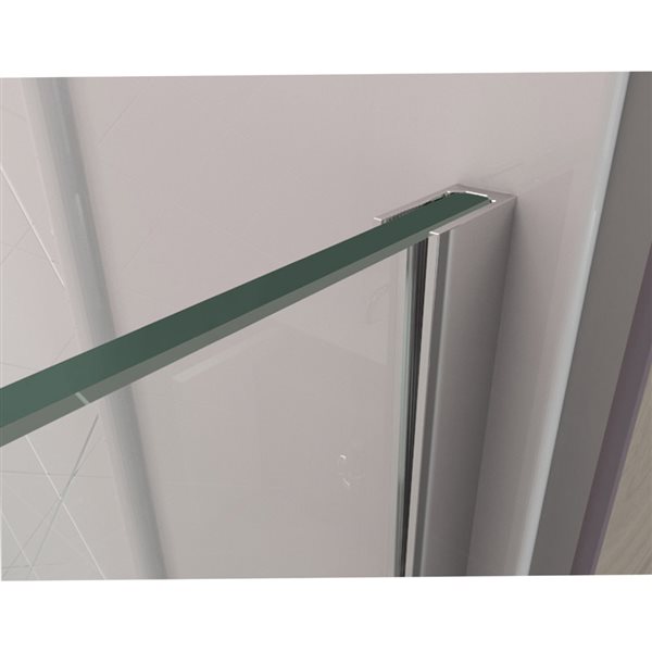 Linea 10mm Two Individual Frameless Shower Screens 34 x 72 and 30 x 72, Open Entry Design in Satin Black