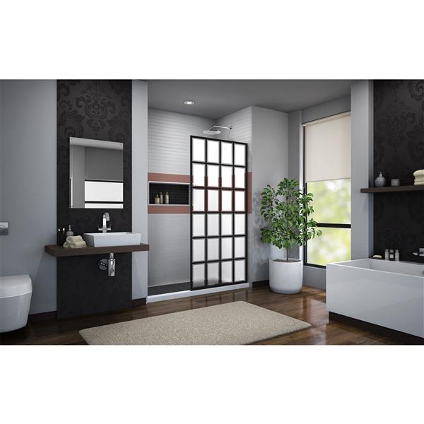 DreamLine French Linea Shower Door - Alcove Installation - 34-in - Satin Black
