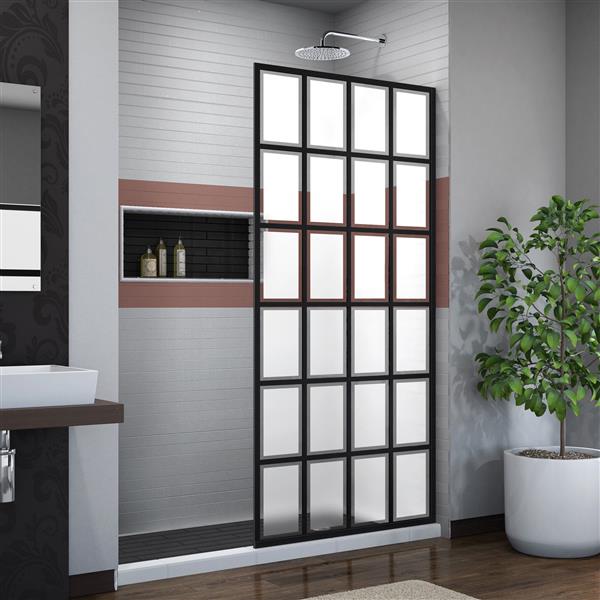 DreamLine French Linea Shower Door - Alcove Installation - 34-in - Satin Black