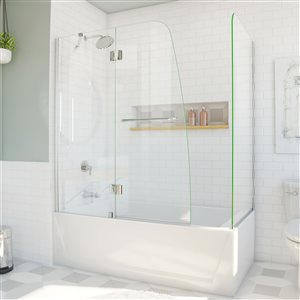 DreamLine Aqua Bathtub Door - Standard Installation - 56-in - Chrome