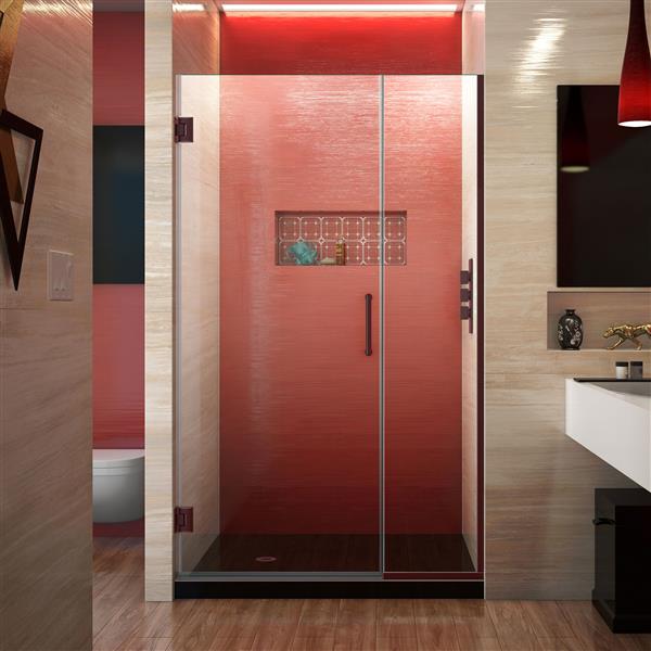 DreamLine Unidoor Plus Shower Door - Alcove Installation - 42-in - Oil Rubbed Bronze