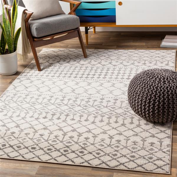 Surya Chester Bohemian Area Rug - 6-ft 7-in x 9-ft - Rectangular - Khaki