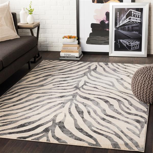 Surya City Modern Area Rug - 7-ft 10-in x 10-ft 3-in  - Rectangular - Black