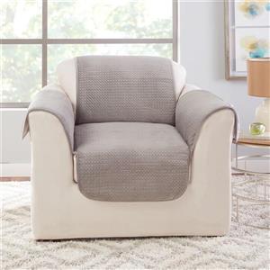 Sure Fit Elegant Pick Stitch Armchair Cover - 48-in x 37-in - Silver