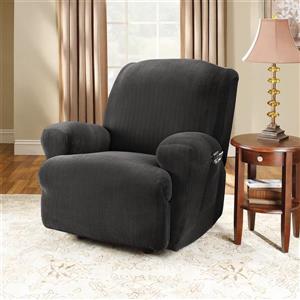 Sure Fit Stretch Pinstripe Recliner Cover - 30-in x 40-in - Black