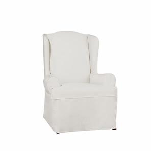 Sure Fit Essential Twill Wing Chair Cover - 29-in x 42-in - White