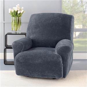 Sure Fit Stretch Plush Recliner Cover - 30-in x 40-in - Storm Blue