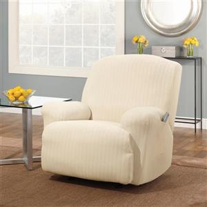 Sure Fit Stretch Pinstripe Recliner Cover - 30-in x 40-in - Cream