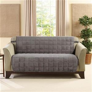 Sure Fit Deluxe Pet Cover for Loveseat - 73-in x 37-in - Dark Grey