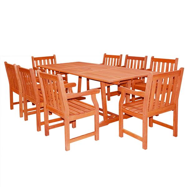 Vifah Malibu Outdoor Wood Dining Set, Malibu Outdoor Furniture