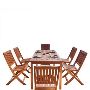 Ensemble de salle à manger avec chaises pliantes Malibu de Vifah, 7 mcx