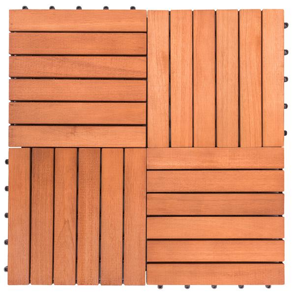 Vifah - Patio 6-Slat Eucalyptus Interlocking Deck Tile - 12-In - 10 Pcs  V169 | Rona