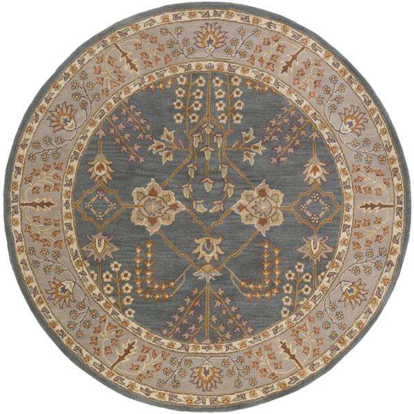 Surya Middleton Traditional Area Rug 6ft Round Teal/Taupe