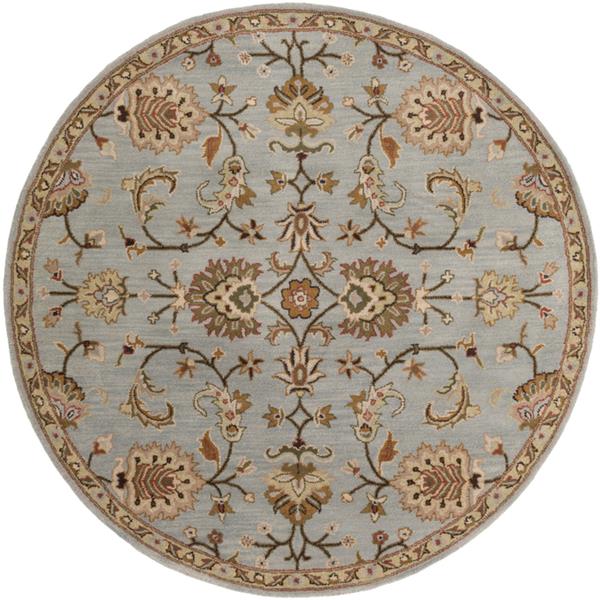 Surya Middleton Traditional Area Rug 6ft Round Gray/Khaki