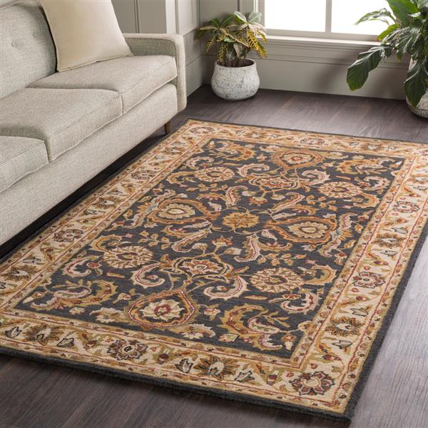 Surya Middleton Traditional Area Rug - 3-ft x 5-ft - Rectangular - Olive/Camel