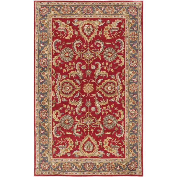 Surya Middleton Traditional Area Rug - 3-ft x 5-ft - Rectangular - Red/Tan