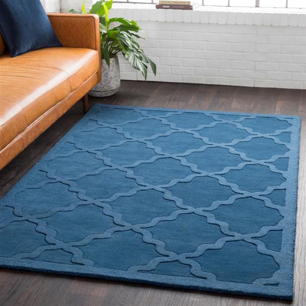 Surya Central Park Solid Area Rug - 6-ft - Round - Navy