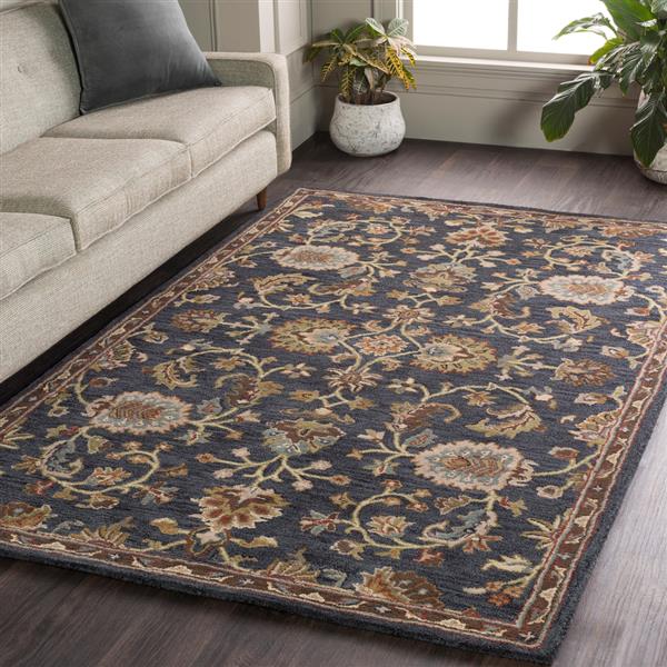Surya Middleton Traditional Area Rug - 6-ft x 9-ft - Rectangular - Navy/Green