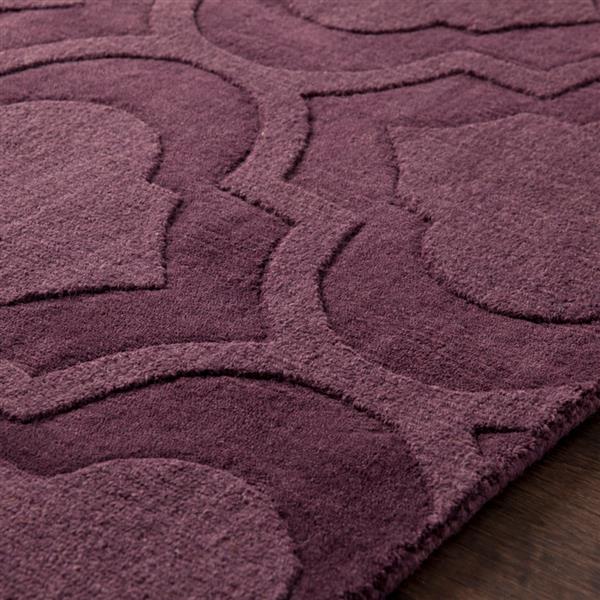 Surya Central Park Solid Area Rug - 5-ft x 7-ft 6-in - Rectangular - Eggplant