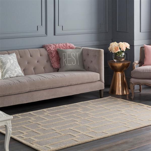 Surya Arise Modern Area Rug - 8-ft x 11-ft - Rectangular - Gray/Khaki