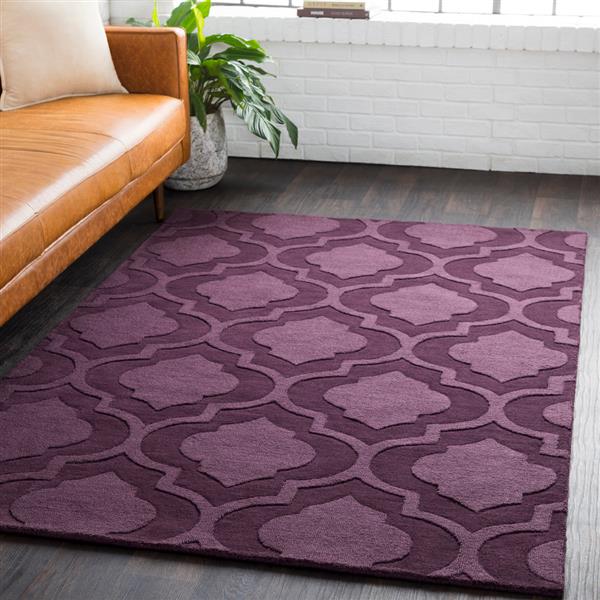 Surya Central Park Solid Area Rug - 9-ft 9-in - Round - Eggplant