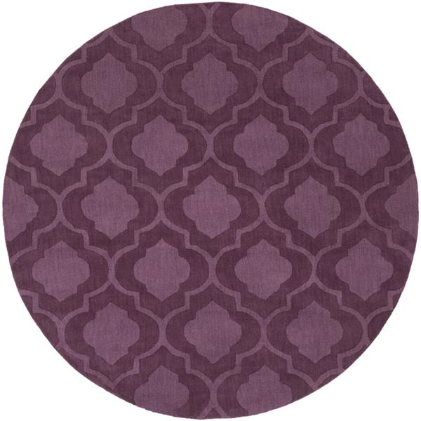 Surya Central Park Solid Area Rug - 9-ft 9-in - Round - Eggplant