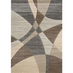Tapis Freemont de Kalora, motif géométrique, 7, 8 pi x 10, 5 pi, beige