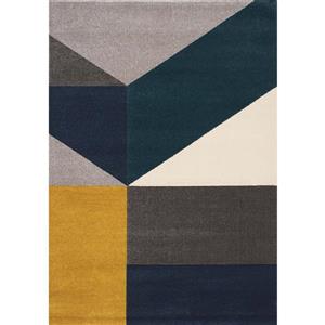 Tapis Safi de Kalora, motif géométrique, 5, 25 pi x 7, 58 pi, gris