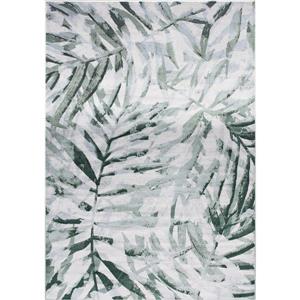 Tapis Antika de Kalora, motif floral, 5, 58 pi x 7, 8 pi, gris