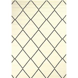 Novelle Home Fiona Rug - Diamond Pattern - 5.25-ft x 7.3-ft - White