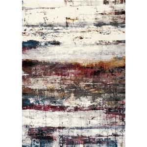 Tapis Sidra de Kalora, motif abstrait, 7, 58 pi x 10, 5 pi, crème