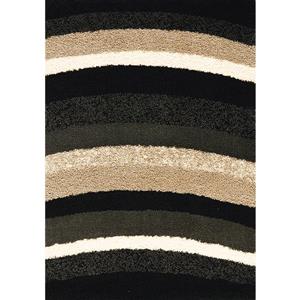 Tapis Shaggy de Kalora, lignes courbées, 5, 25 pi x 7, 58 pi, blanc