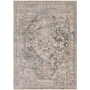 Tapis Evora de Kalora, motif traditionnel raffiné, 7, 8 pi x 10, 5 pi, gris