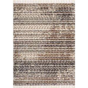 Tapis Colorado de Kalora, lignes discrètes, 2, 58 pi x 4, 9 pi, beige