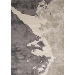 Tapis Alaska de Kalora, motif abstrait, 5, 25 pi x 7, 58 pi, beige