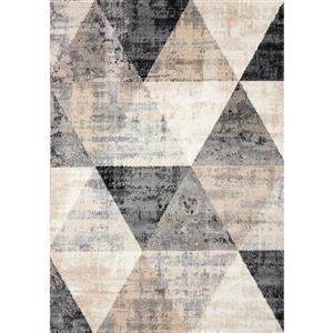 Novelle Home Siecle Rug - Modern Triangular Pattern - 2.6-ft x 4.9-ft - Cream