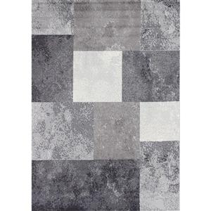 Novelle Home Fiona Rug - Modern Block Pattern - 5.25-ft x 7.3-ft - Grey