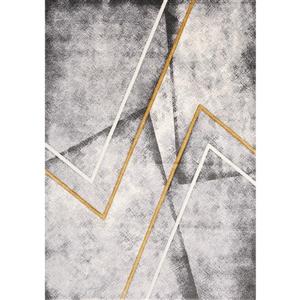 Tapis Soho de Kalora, zigzag moderne, 7, 8 pi x 10, 5 pi, gris