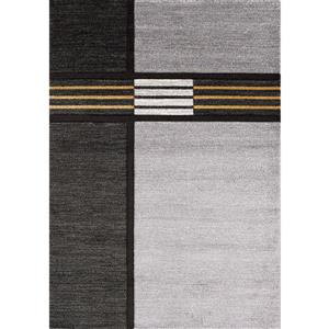 Tapis Soho de Kalora, motif géométrique moderne, 7, 8 pi x 10, 5 pi, gris