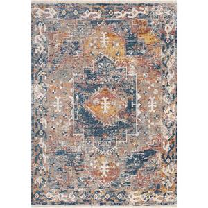 Tapis Evora de Kalora, motif traditionnel, 2, 58 pi x 7, 8 pi, gris