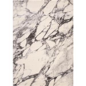 Tapis Safi de Kalora, motif abstrait, 7, 8 pi x 10, 83 pi, crème