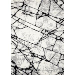 Novelle Home Siecle Rug - Textured Glass Form - 2.6-ft x 4.9-ft - Cream